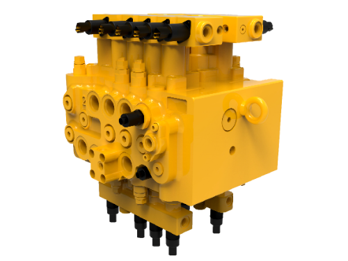 Electronically controlled multi-way valve for small digging